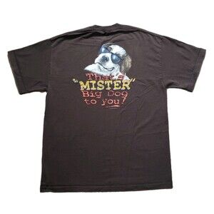 Vintage 90s Big Dogs Sz XL-2XL Thats Mister Big Dog To You Mens Brown T-Shirt 99